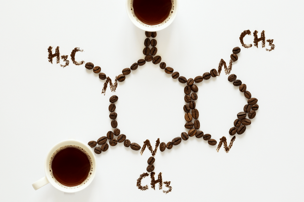 vzorec kofeinu ze zrn kávy
