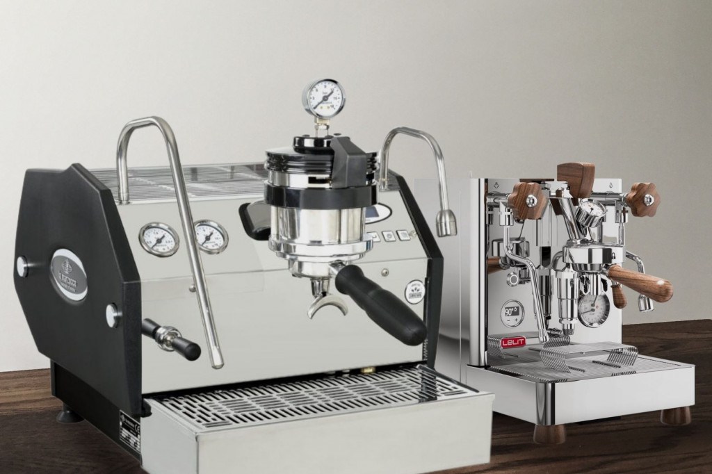 kavovary s manuálním ovládáním extrakčního tlaku Bianca Lelit a La Marzocco GS3